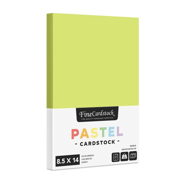 8.5" x 14" Pastel Color Cardstock Paper for Arts and Crafts, School