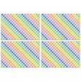 thumbnail image 1 of Pastel Color Checkered Pattern Summer Placemats Table Placemats Set Of 4-Linen Kitchen Washable Placemats Table Mats 11.8"x17.7" Non-Slip Heat Resistant, 1 of 6