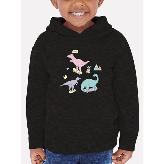Pastel Color Dinos Roar Hoodie Toddler -Image by Shutterstock, 4 Toddler