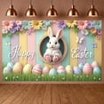 thumbnail image 1 of Pastel Color Easter Banner Floral Design Bunny Backdrop Bunny Pattern Easter Egg Print Spring Celebration Banner for Easter Party Spring Celebration Family Gathering, 1 of 9
