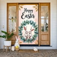 thumbnail image 1 of Pastel Color Easter Banner Floral Wreath Design Rabbit Backdrop Rabbit Pattern Spring Themed Easter Background for Easter Party Spring Celebration Indoor Decoration, 1 of 9