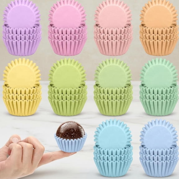 Pastel Color Mini Cupcake Liners Paper Baking Cups Colorful Muffin Cupcake Wrappers for Party Supplies Table Decor