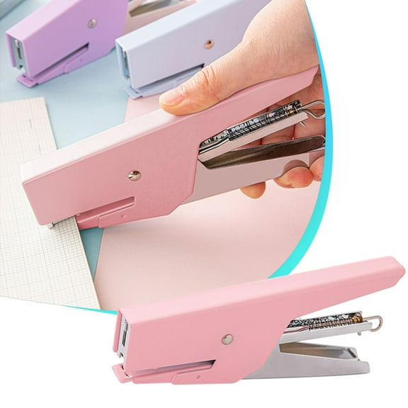 ROLKFUK Pastel Color Mini Handheld Stapler - 24/6, Effortless, Dual Mode, Portable for Stu-dents & Office, Lightweight Easy Squeeze Stapler