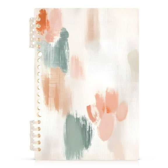 Pastel Color Pattern A5 8.3x5.7in PP Notebook, Adjustable Rings, 60 Sheets, Diary or Journey Note