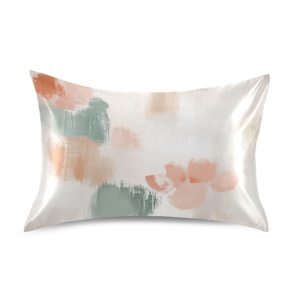 Pastel Color Pattern Luxury Silky Soft Pillowcase Standard Size Wrinkle Resistant Envelope Closure 20x26in