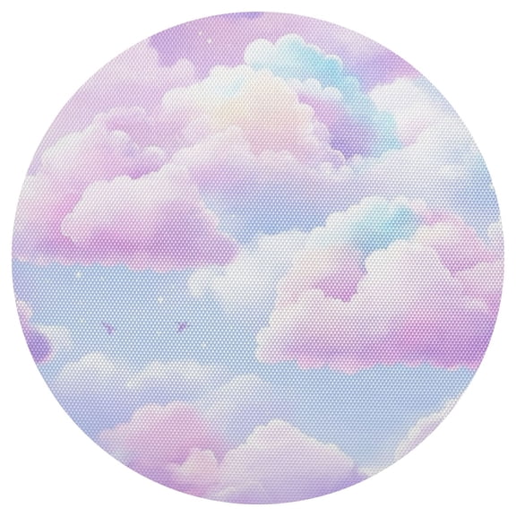 Pastel Colored Clouds 15.4in Diameter PVC Plate Mat, Heat-Resistant and Cuttable, Kitchen Decor