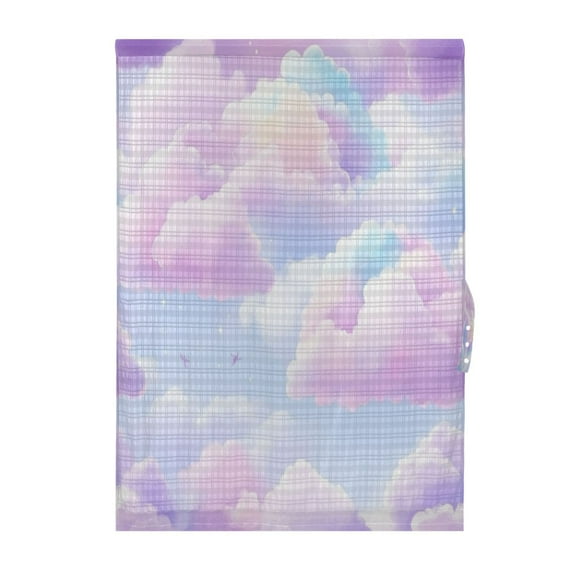 Pastel Colored Clouds Door Curtain 25x40in Privacy Mesh with UV Protection Tie Back Rod Pockets