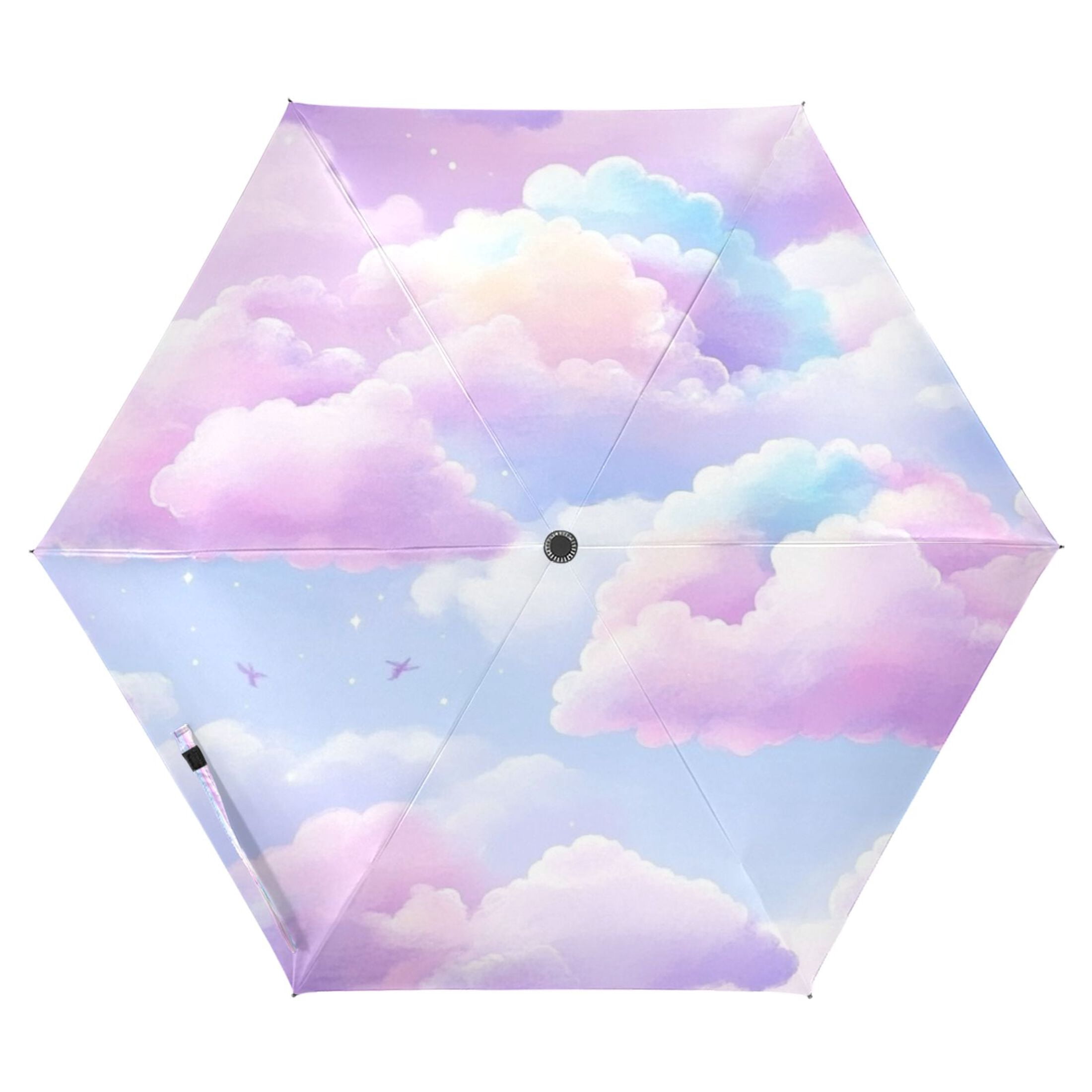 Pastel Colored Clouds Folding Umbrella UV50+ Waterproof Sun Protection ...