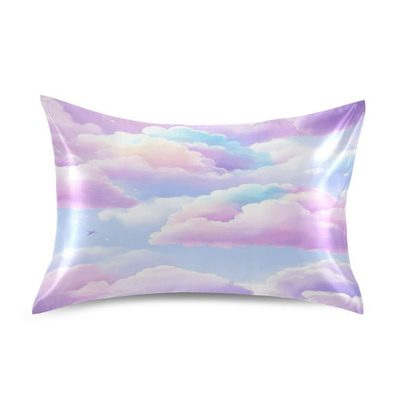 Pastel Colored Clouds Satin Pillowcase 20''x26'' Double-Sided Print Soft Wrinkle Resistant