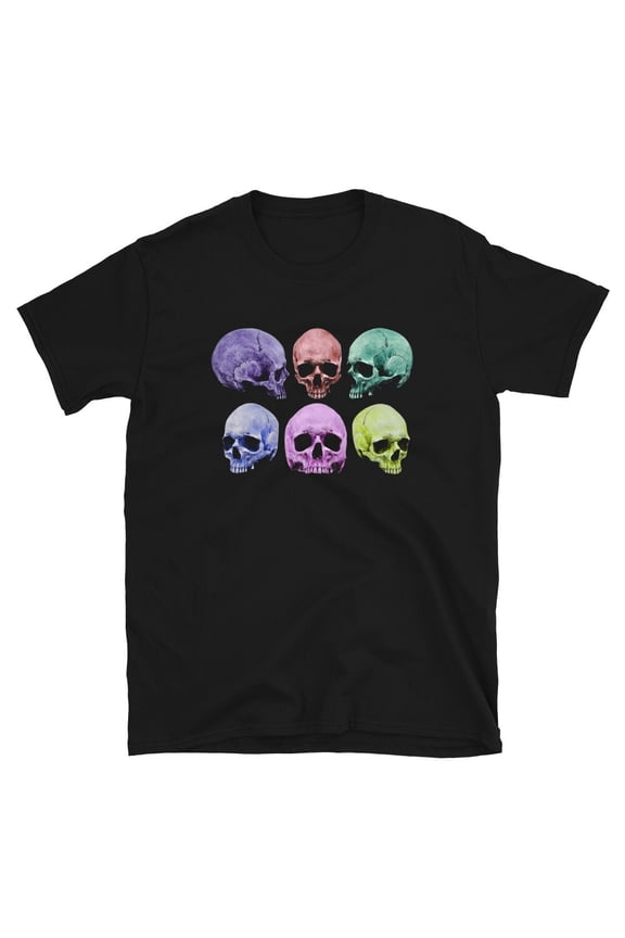 Pastel Colored Death Skulls Goth Fashion Short-Sleeve T-Shirt