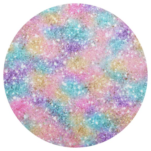 Pastel Colored Glitter PVC Round Grid Placemat Table Mat 1 Pc 15.4" x 15.4"