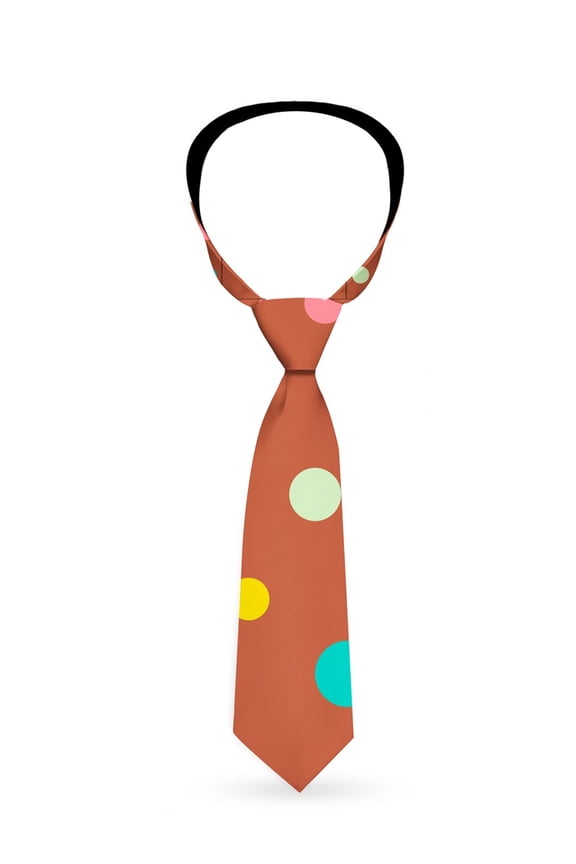 Pastel Colorful Colors Circle Circular Polka Dot Pattern Neck Tie