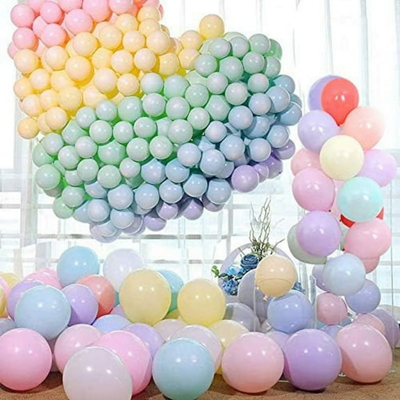 Pastel Colorful Party Balloons 100 Pack 10 Inches Macaron Assorted Rainbow Balloons for Birthday Shower Party Decoration