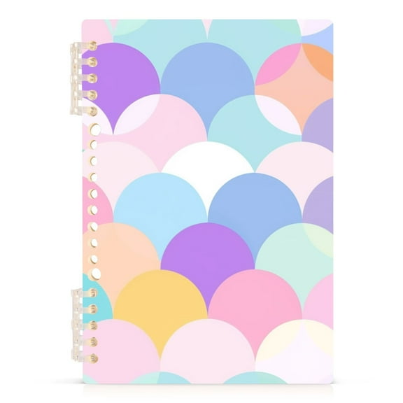 Pastel Colors Scales Notebooks 1-subject Journal 60 Sheets A5 College Ruled Paper Detachable Ring 8.3"x5.7"