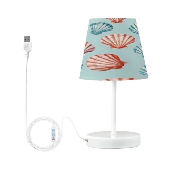 Pastel Colors Shells Desk Lamp LED Table Nightstand Lamps with 3 Color Temperatures for Home Bedroom Living Room Decor 6x11