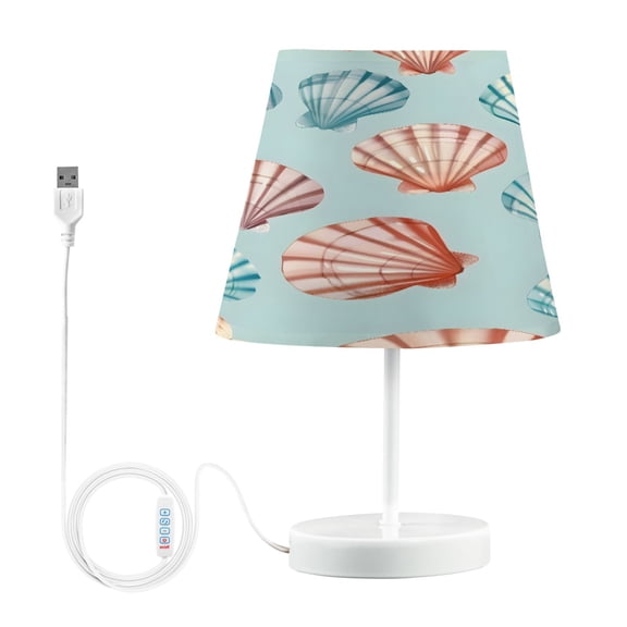 Pastel Colors Shells Desk Lamp LED Table Nightstand Lamps with 3 Color Temperatures for Home Bedroom Living Room Decor 8x12
