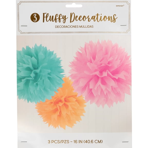 Pastel Confetti Fluffy Decorations (3ct)