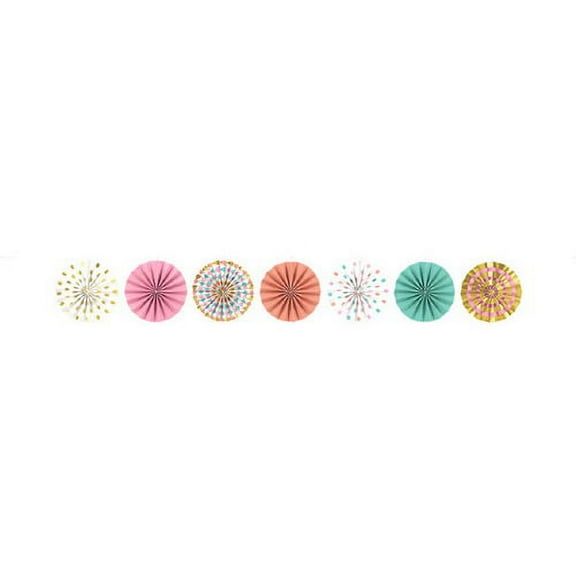 Pastel Confetti Mini Paper Fan Garland (12ft)
