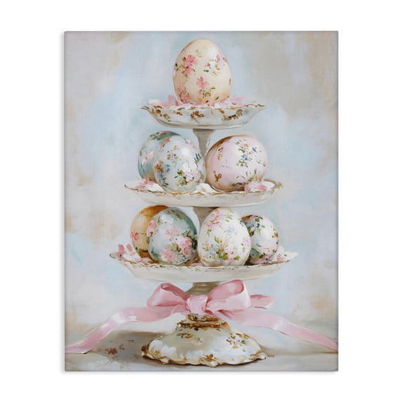 Stupell Industries Pastel Coquette Easter Eggs Canvas Wall Art, design by Arlington Prints, 40 x 30
