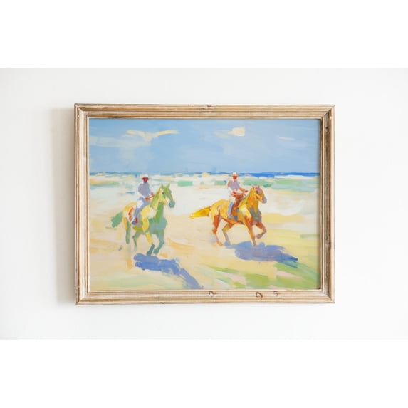 Pastel Cowboy Western Dorm Coastal Equestrian Preppy Decoration, Unframed Paper Poster 8x10in