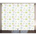 thumbnail image 1 of Ambesonne Abstract Curtains 2 Panel Set, Geometric, 108" x 108", Seafoam Lime Green, 1 of 3