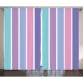 thumbnail image 1 of Ambesonne Abstract Curtains 2 Panel Set, Polka Dot with Stripes, 108" x 108", Violet and Violet Blue, 1 of 3
