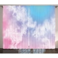 thumbnail image 1 of Ambesonne Pastel Curtains 2 Panel Set, Fantasy Sky Fog, 108" x 108", Pale Pink Aqua White, 1 of 3