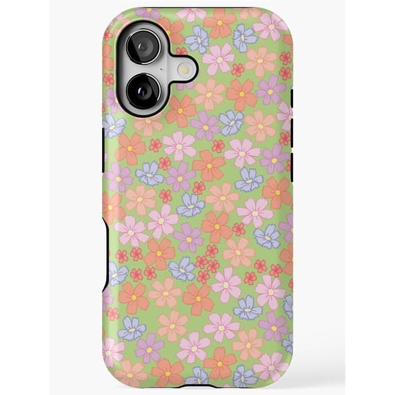 Pastal Shell Pastel Daisy Floral Tough Phone Case for Select Apple iPhone Models ...
