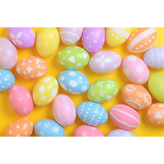 Pastel Decorated Easter Egg Pattern Edible Icing Image Cake Topper, by Tnct.
