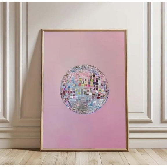 Pastel Disco Ball Wall Art Pastels Discos Glitter Party Decor, Unframed Poster