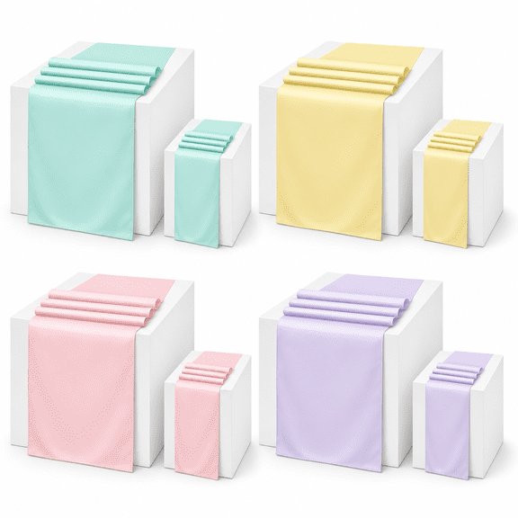 Pastel Disposable Table Runners, 14 x 108 Inches, Party Decoration