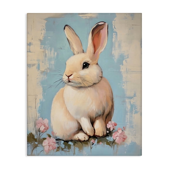 Stupell Industries Pastel Distressed Easter Bunny Canvas Wall Art, design by Arlington Prints, 20 x 16