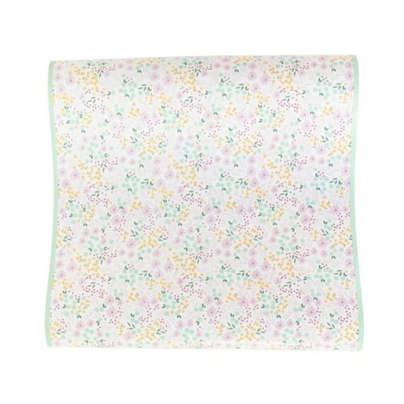 Pastel Ditsy Floral Paper Table Runner 16x10ft  Elegant Spring & Holiday Party Table Decor