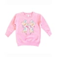 thumbnail image 1 of Pastel Easter Bow Sweatshirt for Girls Spring Holiday Flowers and Bunnies Pullover for Kids Pink Sweatshirt 3T, 1 of 4