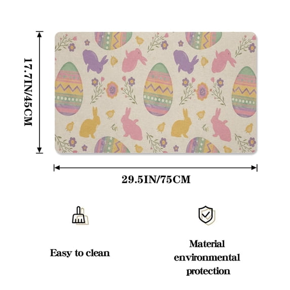 Pastel Easter Bunny & Egg Pattern Diatomite Mouse Pad - Non-Slip Backing Desk Mat for Spring Office Decor