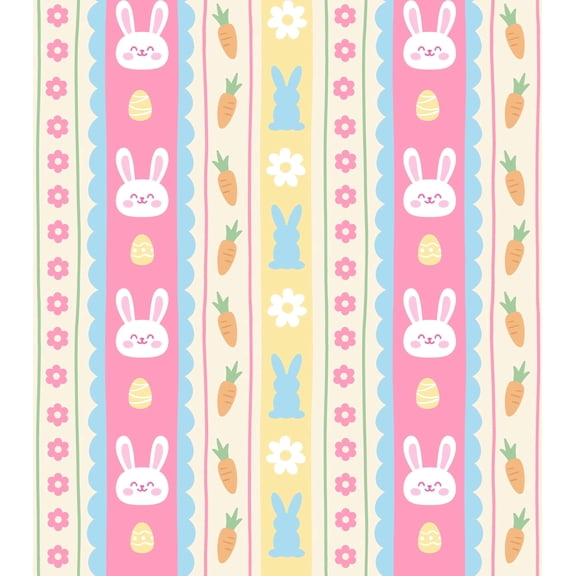 Pastel Easter Bunny Pattern Edible Icing Image Cake Topper, by Tnct.