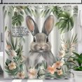 Pastel Easter Bunny Shower Curtain Floral Design Hyper Realistic
