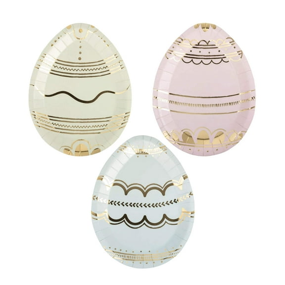 Pastel Easter Egg Plates 9ct