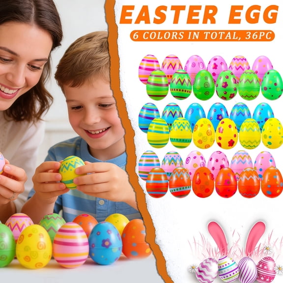 Pastel Easter Eggs Featuring 6 Vibrant Colors, Durable Plastic Party Favor Containers for Student with 2-Piece Hinged Design