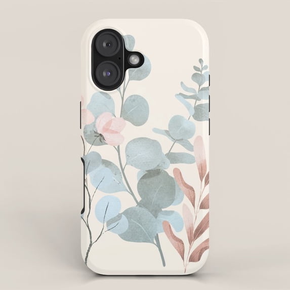 Pastel Eucalyptus Leaves Tough Case for Apple iPhone, Polycarbonate ...