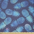 thumbnail image 1 of Pastel Fabric by The Yard, Tropical Hawaiian Pineapple in Blue Shades Hipster Exotic Summer Fantasy, Stretch Knit Fabric for Clothing Sewing and Arts Crafts, 1 Yard, Pale Blue, by Ambesonne, 1 of 1