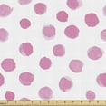 thumbnail image 1 of Ambesonne Pastel Fabric by the Yard Upholstery, Brushstroke Soft Polka Dots, 10 Yards, Pink and White, 1 of 5