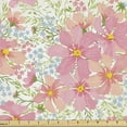 thumbnail image 1 of Ambesonne Pastel Fabric by the Yard Upholstery, Spring Flowers and Herbs, 5 Yards, Multicolor, 1 of 4