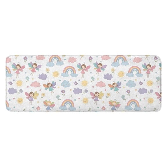 Pastel Fairy Rainbow Pattern Kitchen Rug Mat,Kitchen Runner Rugs Non Skid Washable,Decorative Kitchen Floor Mats for Kitchen,Sink,Laundry,17"x47.2"