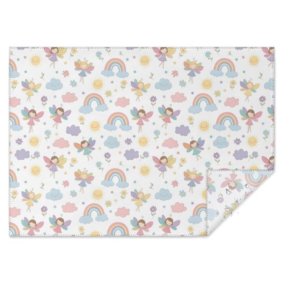 Pastel Fairy Rainbow Pattern Rectangle Tablecloth 60"x84",Waterproof Polyester Rectangle Table Cloth, Wipeable Spillproof Polyester Tablecloth for Dining, Camping, Indoor and Outdoor