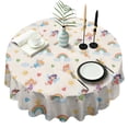 thumbnail image 1 of Pastel Fairy Rainbow Pattern Round Tablecloth 60"x60",Wrinkle Wipeable Table Cloth for Kitchen Dining Room Picnic Patio Party, 1 of 6