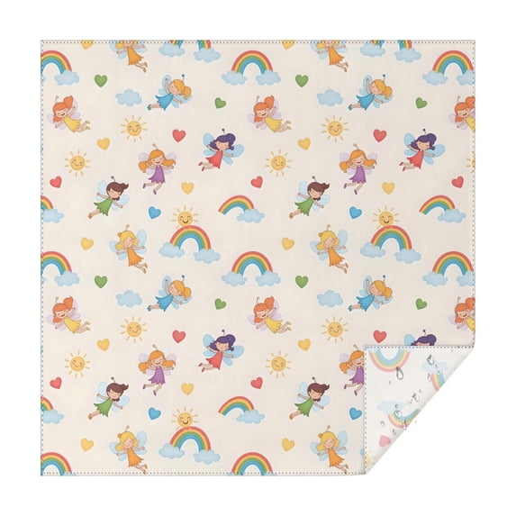 Pastel Fairy Rainbow Pattern Square Tablecloth,Waterproof Square Table Cover,Wipeable Spillproof Washable Table Cover for Home Kitchen Party Decor 52"x52"(132x132cm)