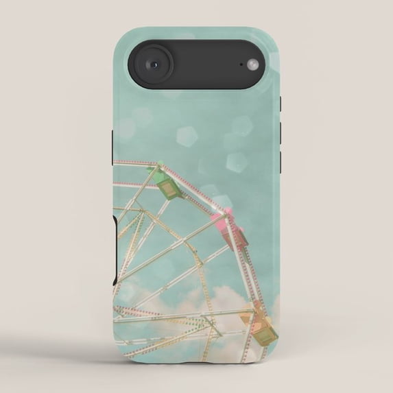 Pastal Shell Pastel Ferris Wheel and Clouds Tough Case Compatible with Apple iPhone ...