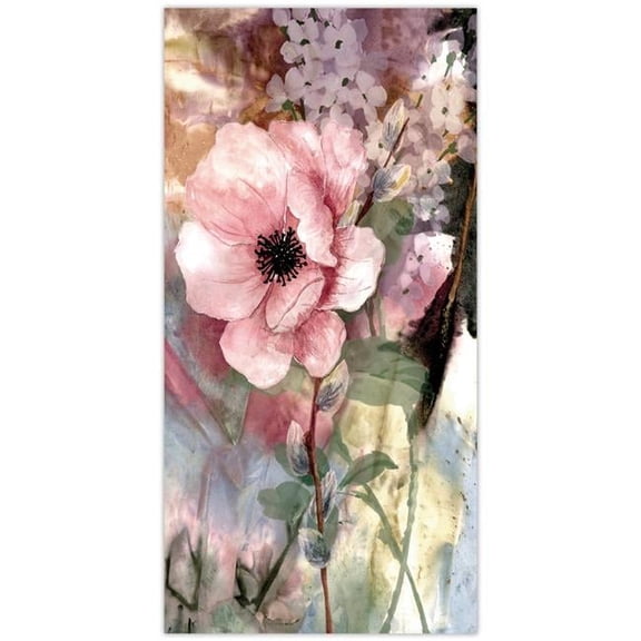 "Pastel Fleur II" Frameless Free Floating Reverse Printed Tempered Glass Wall Art