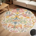 thumbnail image 1 of Pastel Floral Baroque Design Round Carpet Living Room Bedroom Home Decoration Coffee Table Mat Lounge Rug Chair Mats, 1 of 5